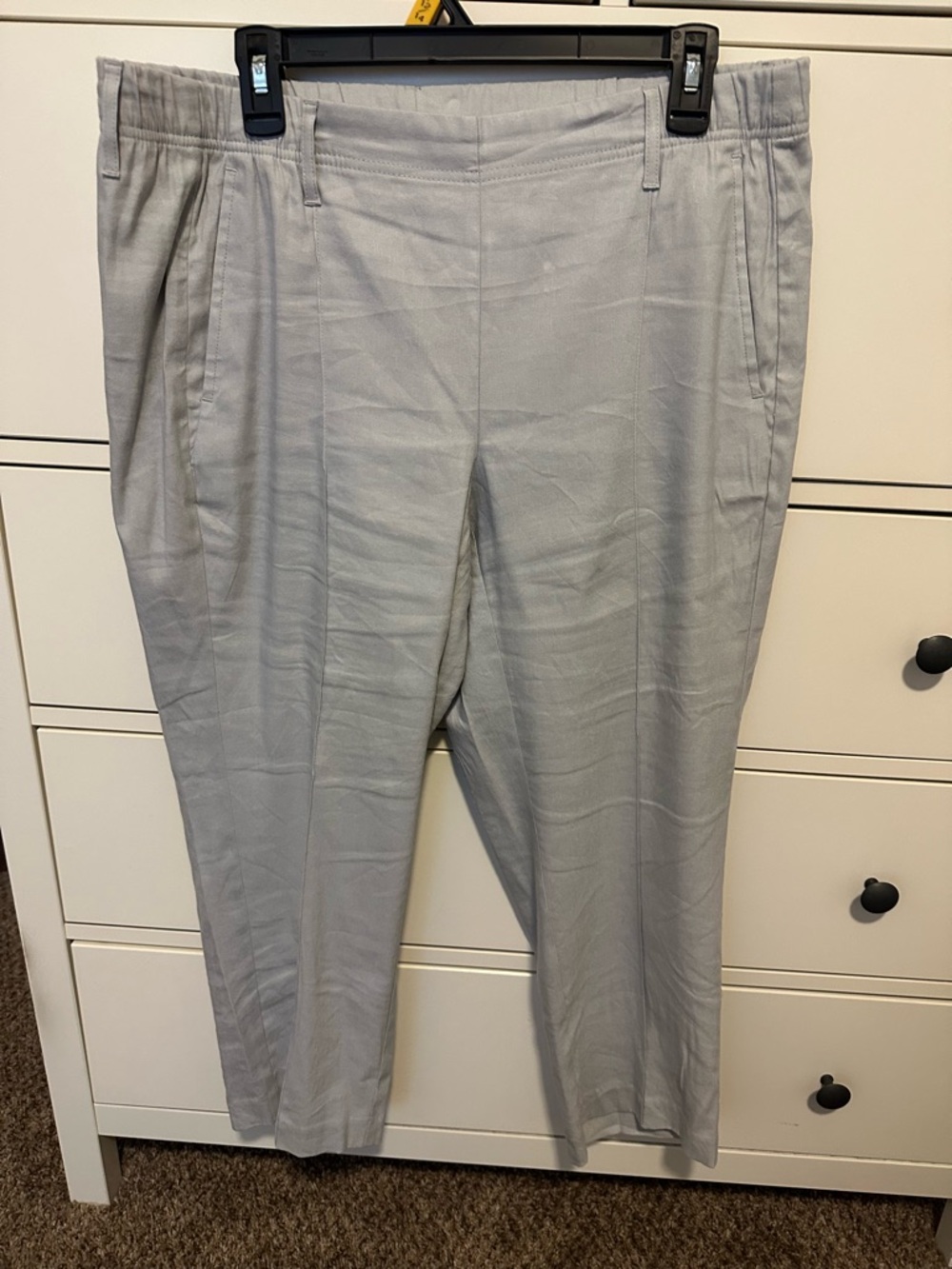 J. Jill Light Gray Women’s Pleated Dress Linen Pants